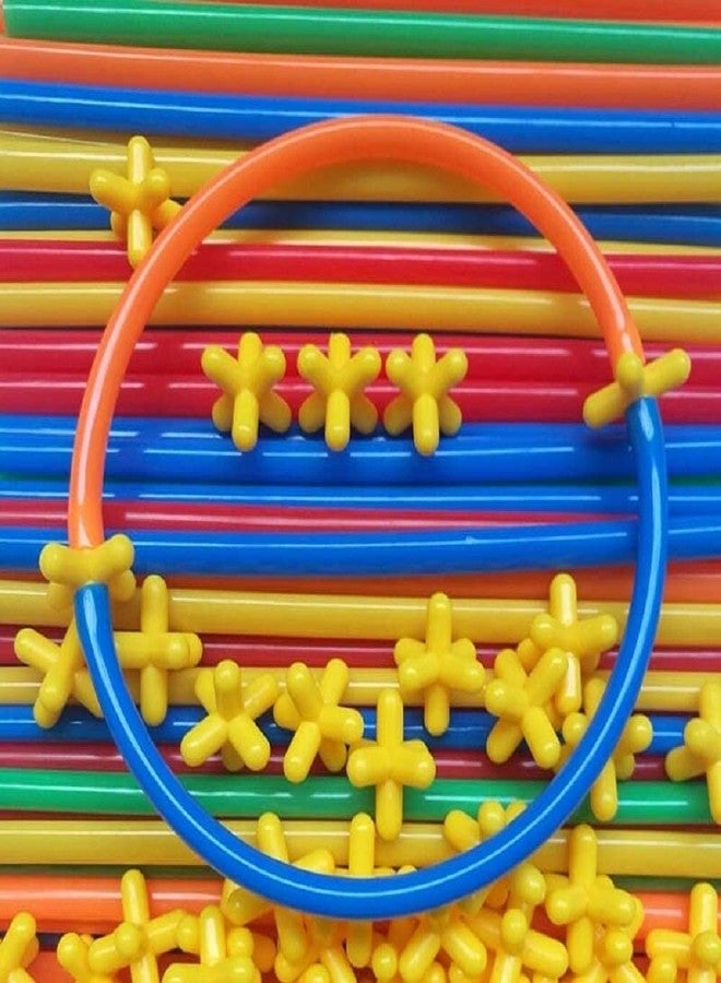 NIYANETAIL Baby Building Construction Puzzle Children's Puzzle Straw Blocks Pipette Stitching Assembly Straw Build Blocks Creative Toy- Multi Color - Image 3